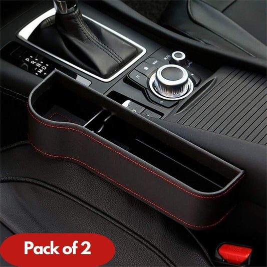 Seat Pockets PU Leather Car Console Side Organizer