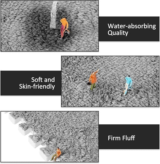 Interlocking Carpet Tiles Mat (6pc)